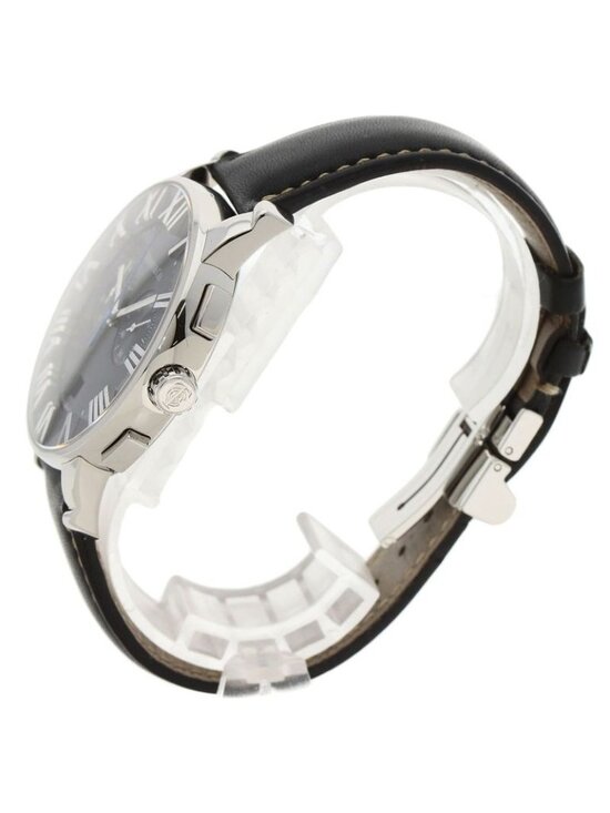 Tiffany & Co. Atlas Dome Chronograph Watch SS Leather
